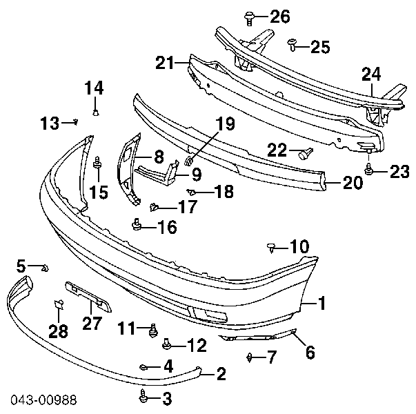 Шина бампера переднего Subaru 57732AC240 цена, от 61.08 USD