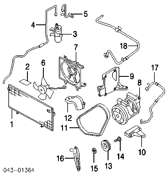 73210AE05A Subaru радиатор кондиционера