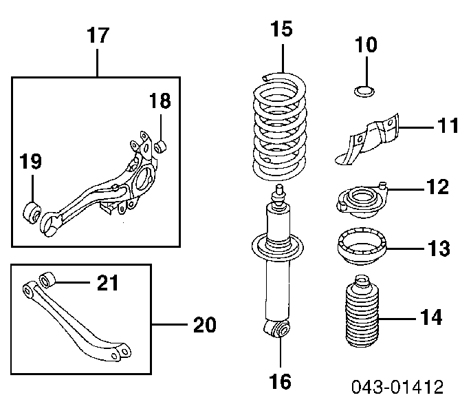 20365AE04A Subaru amortecedor traseiro