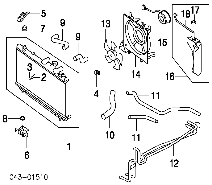 Радиатор 45111AE06A Subaru