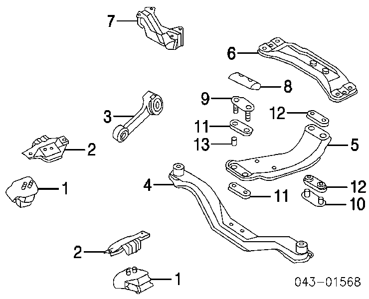 Coxim (suporte) esquerdo/direito de motor 41022FA092 Subaru