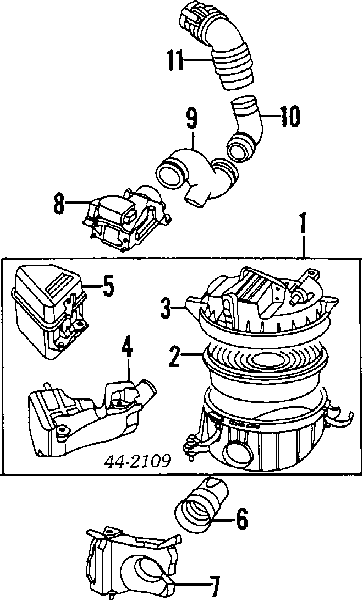 Cano derivado de ar, entrada de filtro de ar para Toyota 4 Runner (N130)