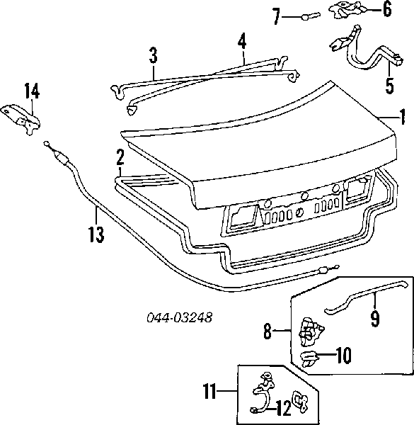 Trinco de fecho de porta-malas (de 3ª/5ª porta traseira) para Toyota Camry (V10)