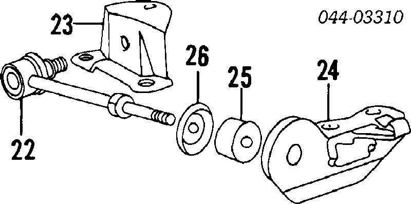 Arruela de bucha da haste de amortecedor dianteiro para Toyota Liteace (CM30G, KM30G)