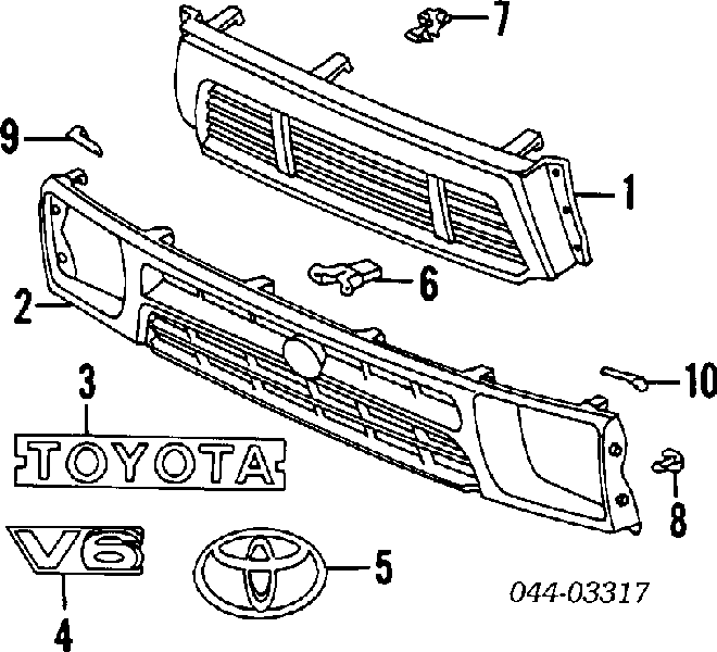 Grelha do radiador para Toyota 4 Runner (N130)