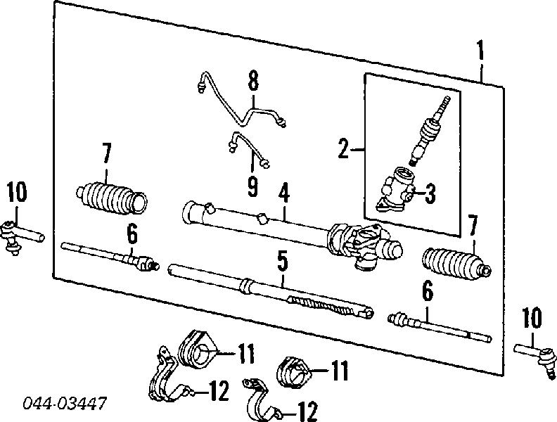 Bota de proteção do mecanismo de direção (de cremalheira) para Toyota Carina (T19)