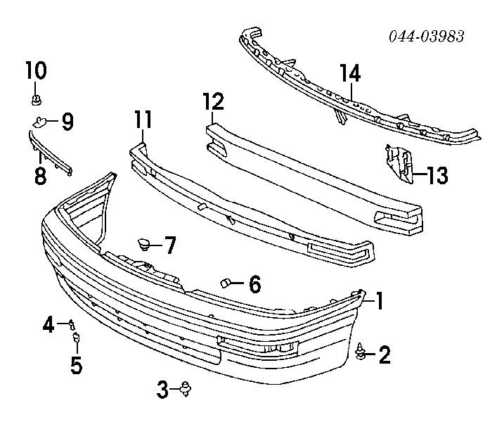 Cápsula (prendedor) de fixação do forro do pára-choque do pára-lama dianteiro para Toyota Corolla (E12)