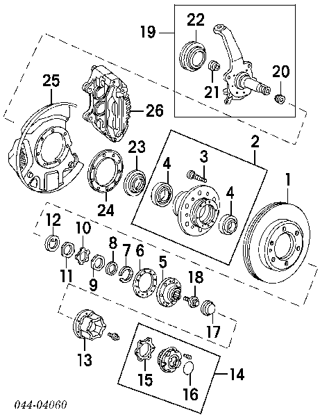 Rolamento interno de cubo traseiro para Toyota Hiace (H1, H2)