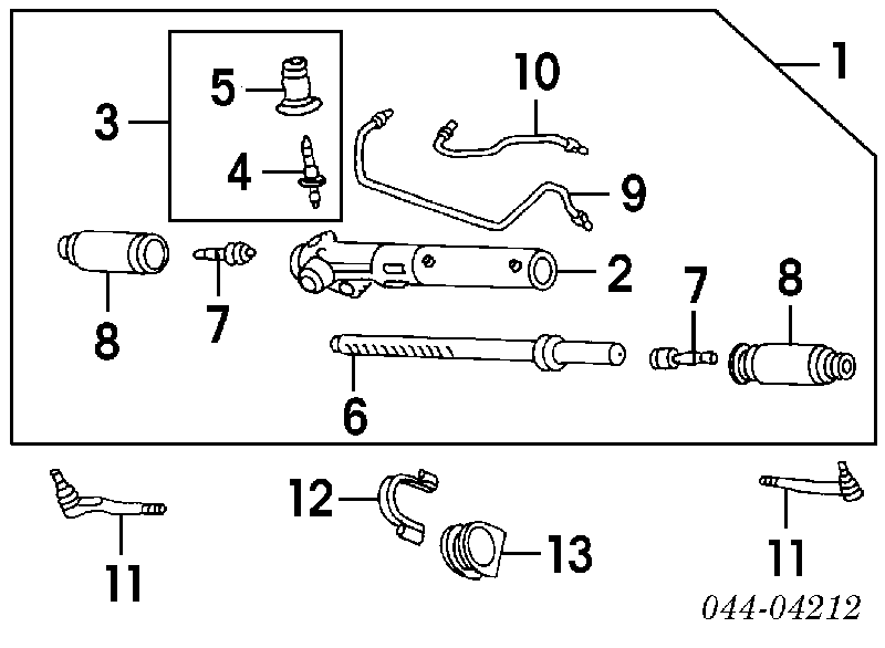 Bota de proteção do mecanismo de direção (de cremalheira) para Toyota Picnic (XM1)
