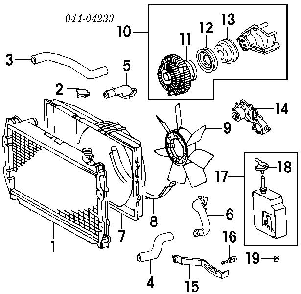 Difusor do radiador de esfriamento para Toyota Land Cruiser (J9)