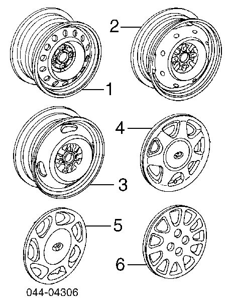 Discos de roda de aço (estampados) para Toyota Corolla 