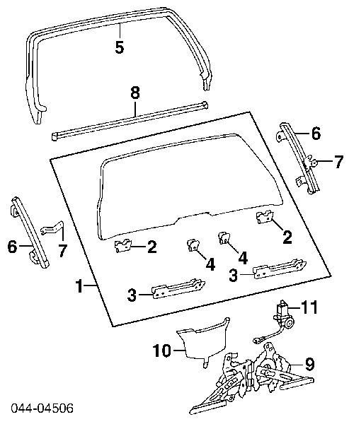 Mecanismo de acionamento de vidro de porta-malas (de 3ª/5ª porta traseira) para Toyota 4Runner (GRN21, UZN21)