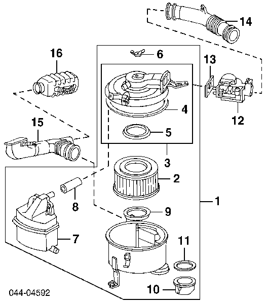 Cano derivado de ar, saída de filtro de ar para Toyota Land Cruiser (J8)