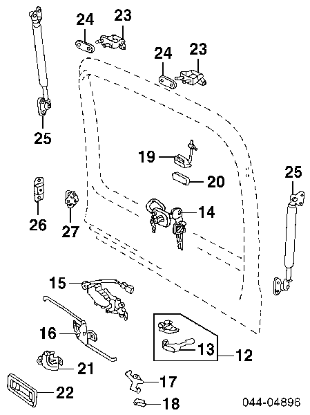 Амортизатор крышки багажника (двери 3/5-й задней) на Toyota Land Cruiser 80 