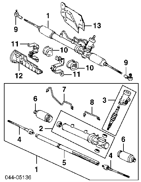 4425002020 Toyota cremalheira da direção