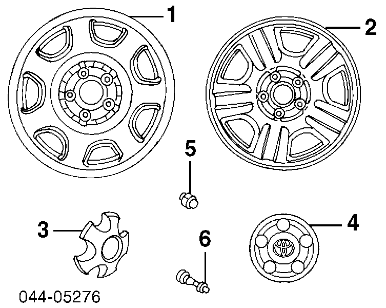 Колпак колесного диска на Toyota RAV4 I 
