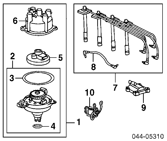 Slider (rotor) de distribuidor de ignição, distribuidor para Toyota RAV4 (SXA 10)
