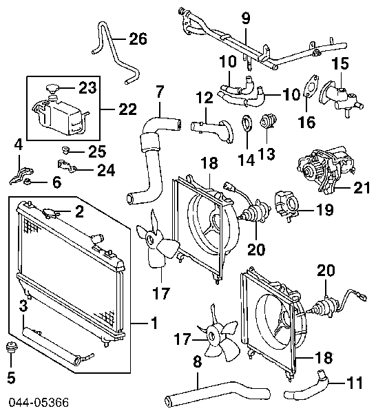 Radiador de esfriamento de motor para Toyota Camry (V20)