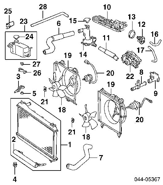 Consola (coxim de fixação) inferior do radiador para Toyota Auris (E15)