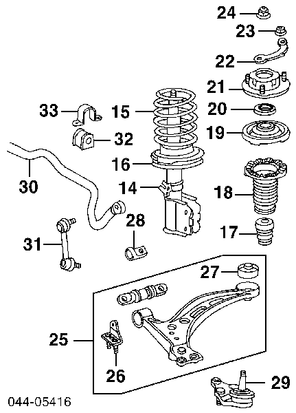 Porca da haste de amortecedor dianteiro para Toyota Carina (T17)