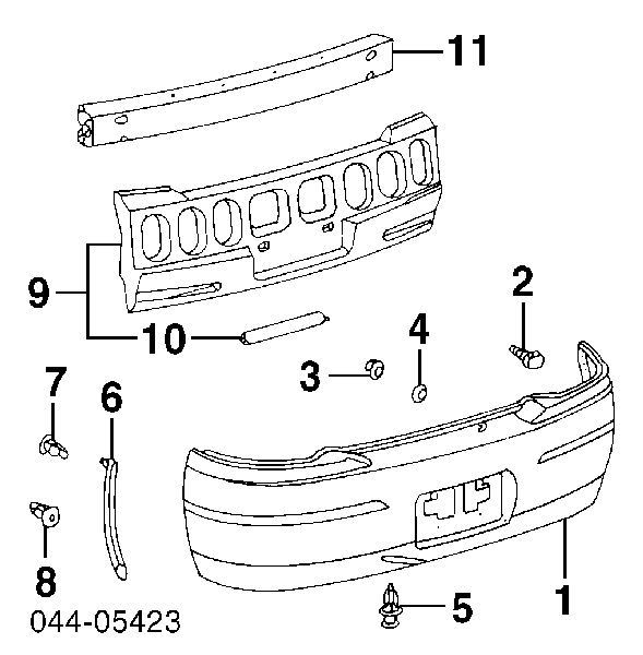 Reforçador do pára-choque traseiro para Toyota Camry (V20)