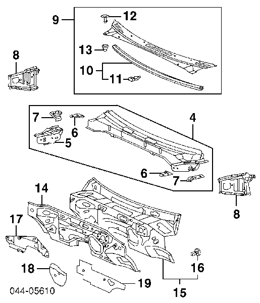 9046708101 Toyota cápsula (prendedor de fixação do forro do pára-choque do pára-lama dianteiro)