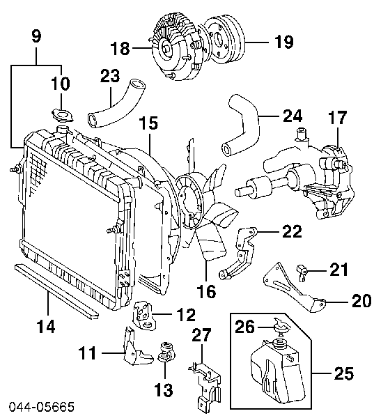 Radiador de esfriamento de motor para Toyota Land Cruiser (J8)