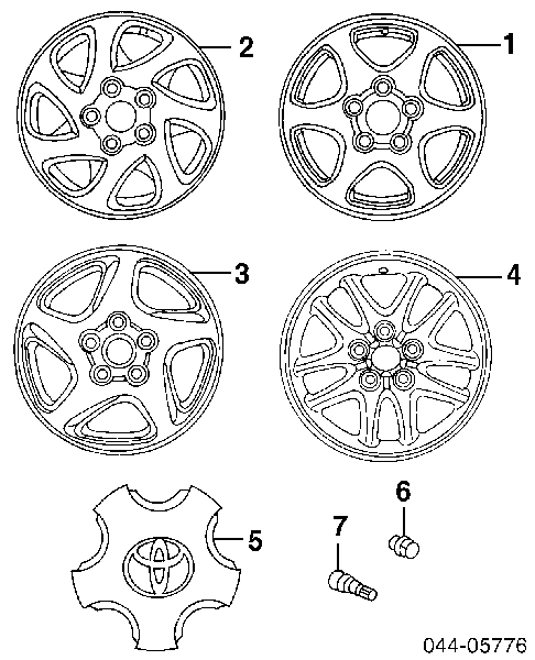 Coberta de disco de roda para Toyota Camry (V20)