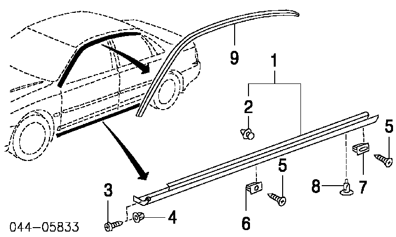 7586730110 Toyota cápsula (prendedor de fixação de placas sobrepostas do acesso)