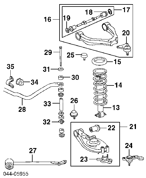 Kit de reparação de suporte dianteiro de estabilizador para Toyota Liteace (CM30G, KM30G)