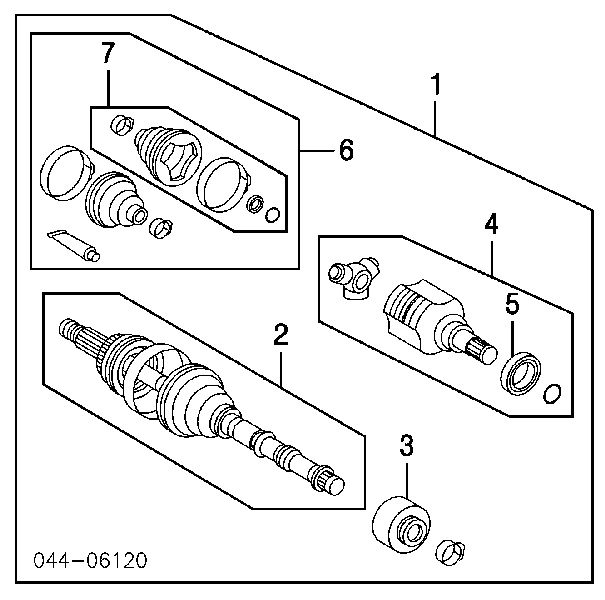 Junta homocinética externa dianteira 4346049037 Toyota