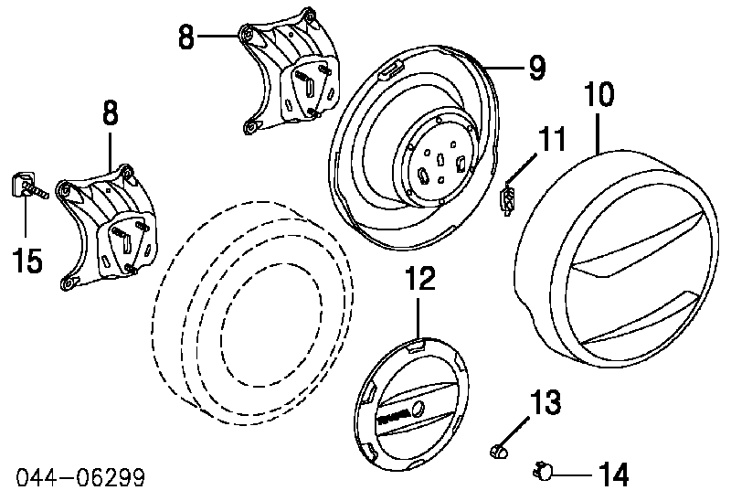 Coberta de disco de roda para Toyota RAV4 (XA2)