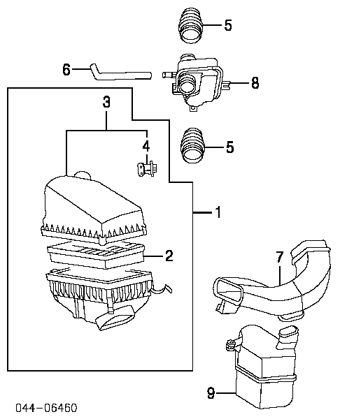 Cano derivado de ventilação de cárter (de separador de óleo) para Toyota Avalon (MCX20)