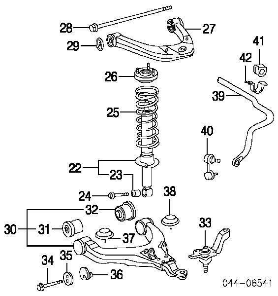 Пружина передня, права 48131AD010 TOYOTA