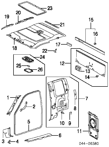 Cápsula (prendedor) de fixação de revestimento da porta para Toyota RAV4 (SXA 10)