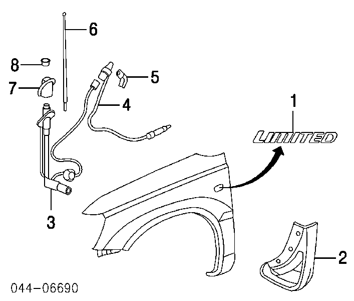 8630942040 Toyota haste de antena