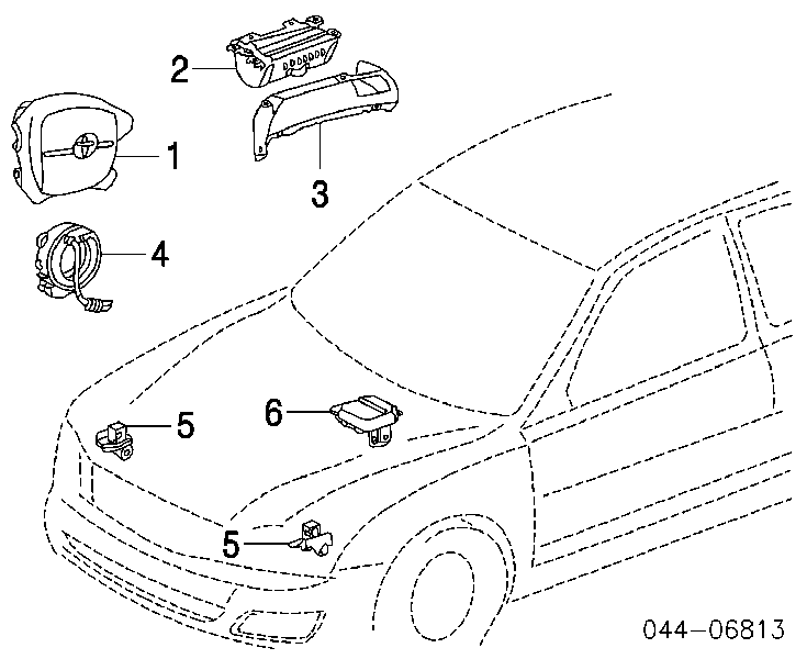 Anel AIRBAG de contato, cabo plano do volante para Toyota 4Runner (GRN21, UZN21)
