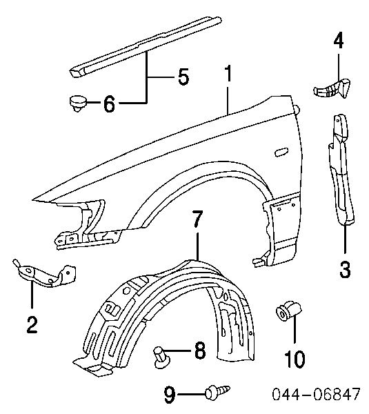 Cápsula (prendedor) de fixação do forro do pára-choque do pára-lama dianteiro para Suzuki Swift (AH, AJ)
