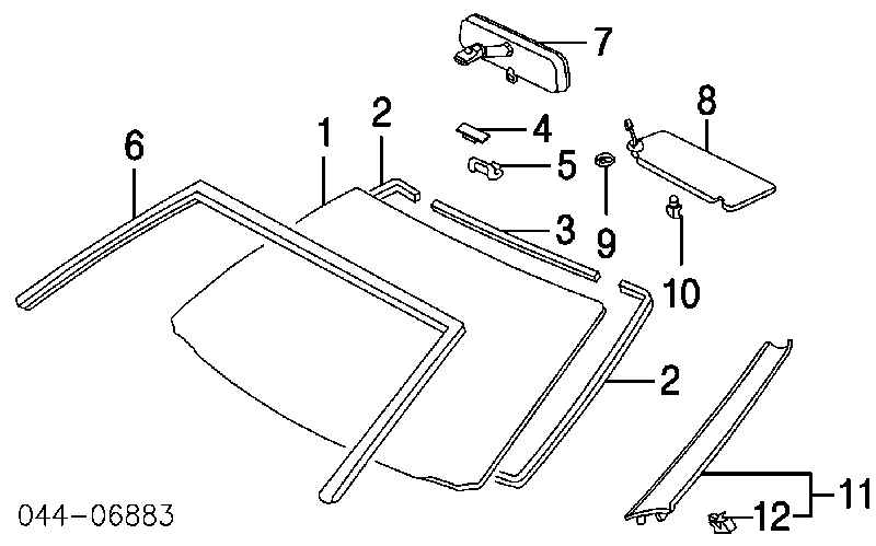 Fecho de moldura de pára-brisas para Toyota Avensis (T25)