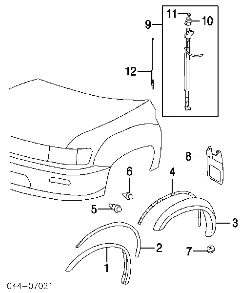 Braçadeira (cápsula) de fixação de moldura da porta para Toyota Sequoia 