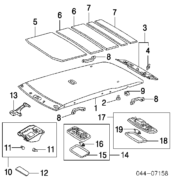 8124012060B2 Toyota quebra-luz traseiro de iluminação de salão (de cabina)