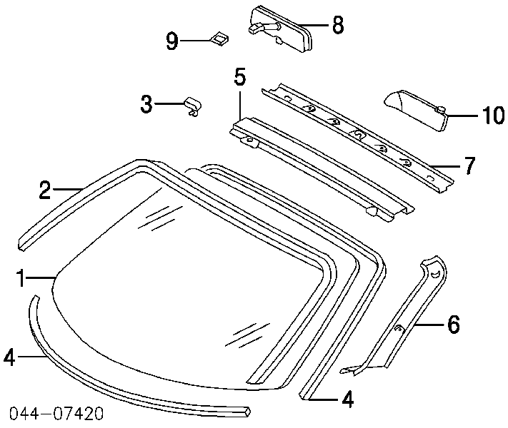 Moldura superior de pára-brisas para Toyota Avensis (T22)