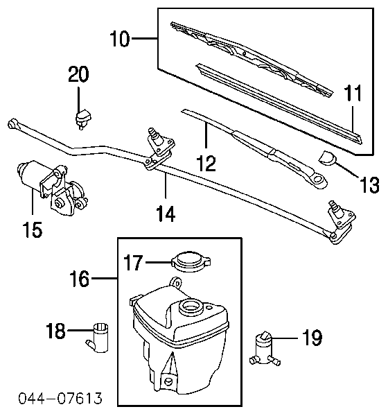 Injetor de fluido para lavador de pára-brisas para Toyota Yaris (P10)