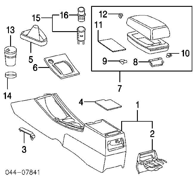 Cinzeiro de consola central para Toyota Camry (V40)