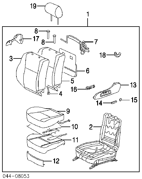 Unidade de botões esquerdo do mecanismo de regulação de assento para Toyota 4Runner (GRN21, UZN21)