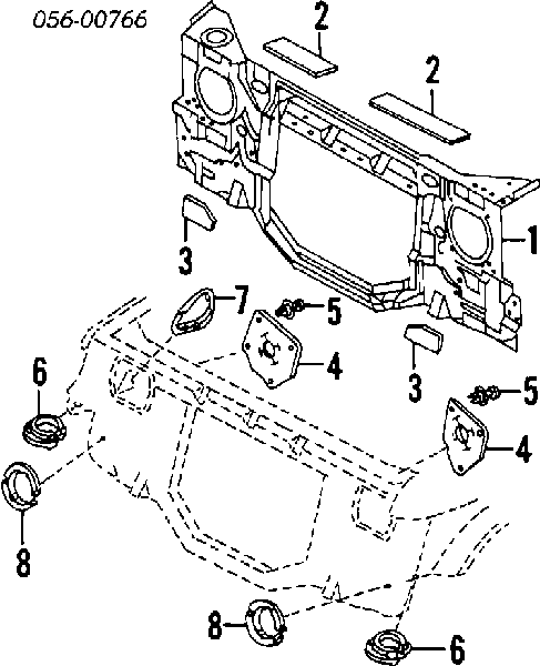 Суппорт радиатора в сборе (монтажная панель крепления фар) на Opel Monterey B 