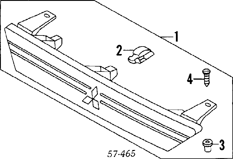 Cápsula (prendedor) de fixação de grelha do radiador ao panel para Mitsubishi Lancer (CBW,CDW)