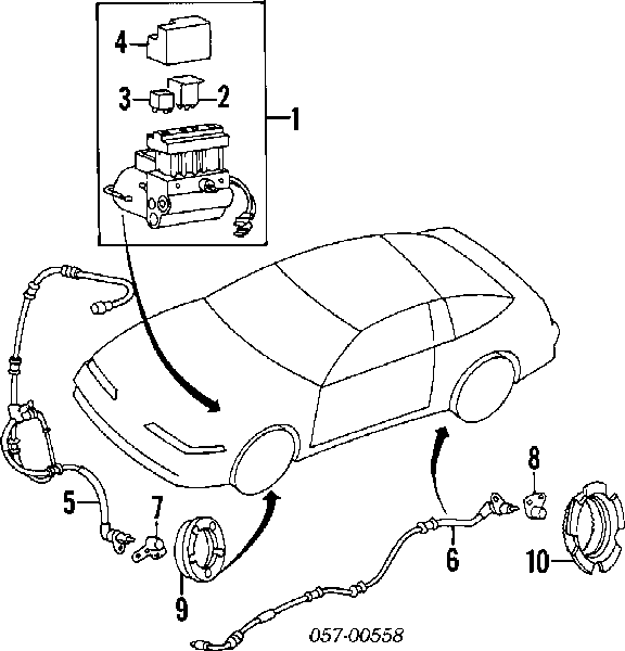 Датчик АБС (ABS) задний левый MB587162 Mitsubishi