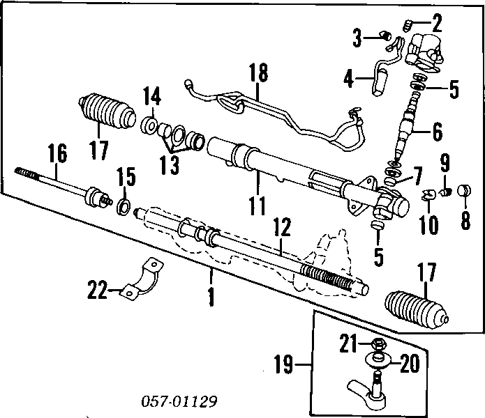 Cremalheira da direção MR455283 Mitsubishi