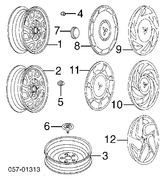 Porca de roda para Mitsubishi Space Gear (PA, B, DV, W)
